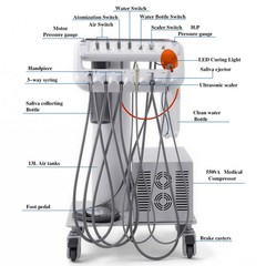 Portable Dental Mobile Delivery Unit with Air Compressor Curing Light Scaler