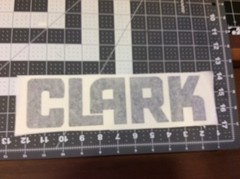 Clark Forklift Decal part # 3798346 Black vinyl Clark Decal