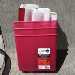 Lot (3) Dynarex 5 Qt. Sharps Containers Free Ship 4624 Delasco Red Lever Top