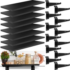 8 Pack Wooden Slatwall Shelf, 15.7 X 5.9 Inch Slatwall Shelves with Metal Bracke