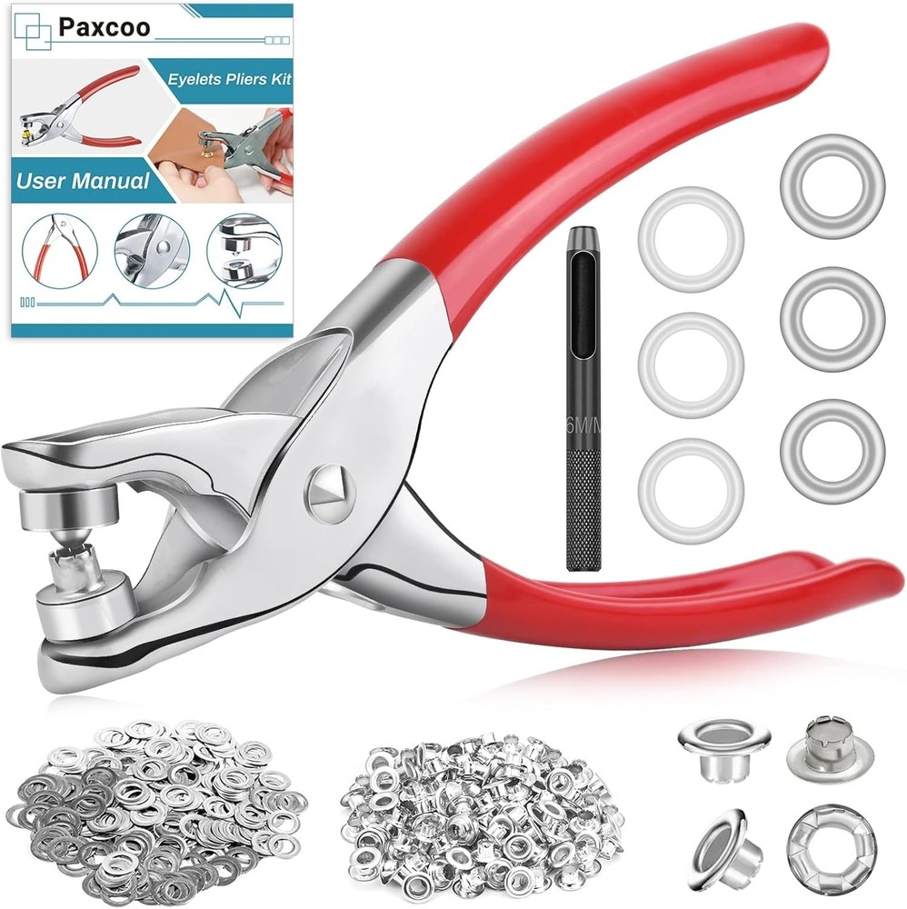 803Pcs Grommet Tool Kit 6mm 1/4 InchInside Hole Size Eyelet Kit with 400Pcs E…