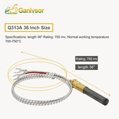 2Pack For PITCO 60125501 THERMOPILE (DEEP FRYER PARTS) 36”INCH 910MM 750 MV