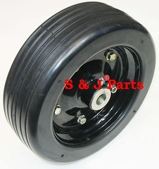 10″x 3.25″ FINISH MOWER WHEEL – SOLID MOLDED TIRE – FITS 1/2″ AXLE
