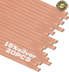 20 Sticks Brazing Rods BCuP-5 Phos Copper 15% Silver Solder HVAC Welding Rod AWS