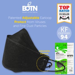 2 PCS KF94 BLACK Protective Face Mask Adult Made in Korea KFDA Approved TIA BOTN