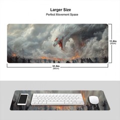 ZMHPGX Dragon Extended Large Gaming Mouse Pad 31.5L x 31.5W inches,
