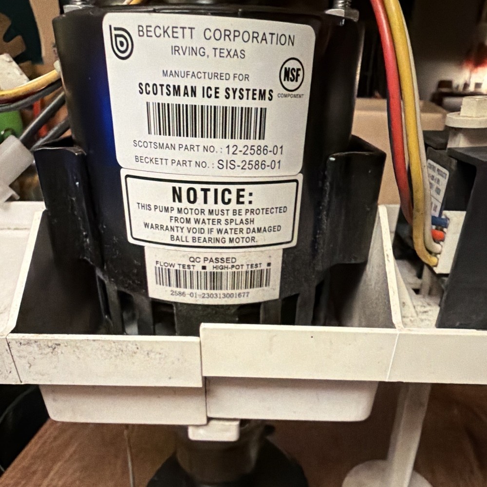 Scotsman Pump Motor 12-2586-01 Assembly for Scotsman Ice Systems