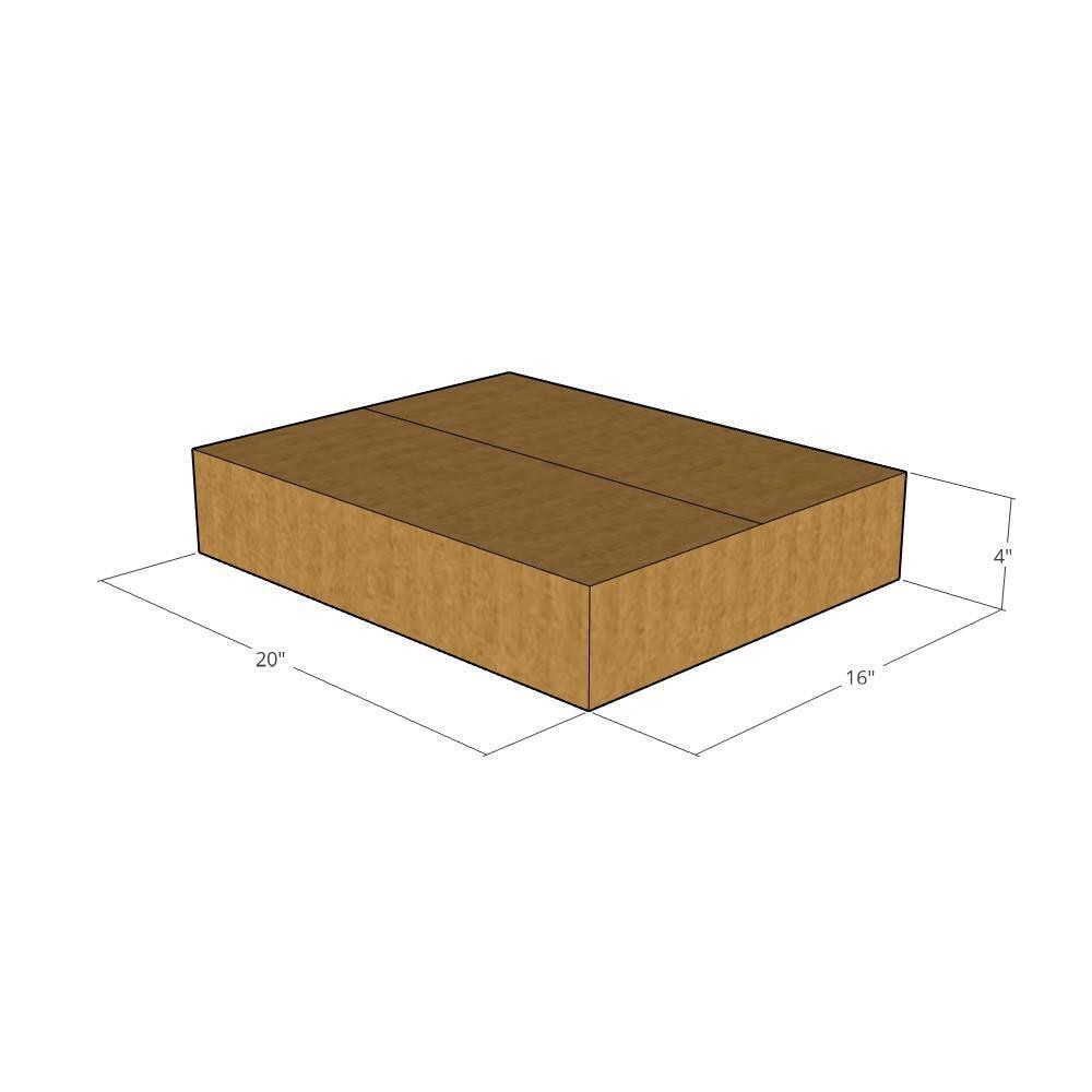 5 20x16x4 Kraft Brown Corrugated Shipping Boxes 32 ECT Single-Wall New