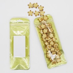 100 Clear & Non-Woven Gold Flat Resealable Hanging Bags for Small Acessories