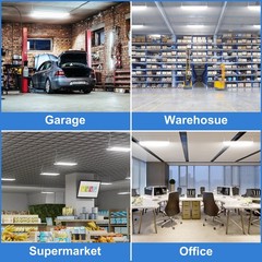 300W LED Linear High Bay Light Commercial Warehouse Ceiling Fixture 4500K-5700K