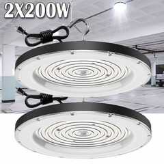 2 Pack 200W UFO Led High Bay Light Commercial Industrial Warehouse Shop Lights
