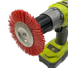 4″ Nylon Flat Brush 1/4″ Shank Coarse 3 Pack Abrasive Drill Brush Wheel