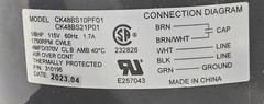 1/8HP 115V Motor CK48BS10PF01 CK48BS21P01 1750RPM w/ Capacitor NEW TESTED