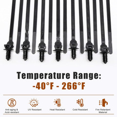 Benliu 50 Pcs Cable Zip Tie, 8.3X0.2 Inch Heavy Duty Nylon Push Mount Self Locki