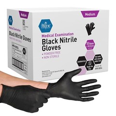MedPride Medical Examination Nitrile Gloves,N/S Powd.Free, Medium,Black-1000/Box