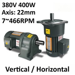 400W 22mm Shaft AC 380V Three-Phase CW/CCW Reduction Gear Motor Adjustable Speed