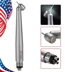LED Dental Surgical Handpiece 45 Degree High Speed Turbine 4 Hole Rare Exhaust