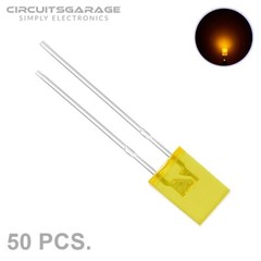 50 x 2x5x7mm Colored Bright Yellow Rectangle LED Light Emitting Diode Bulb – USA