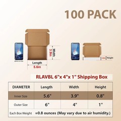6X4X1 Shipping Boxes Set of 100, White Small Corrugated Cardboard Box,Mailer Box