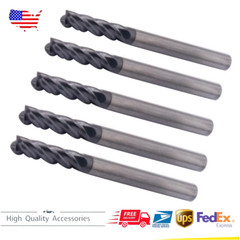 New 5 PCS – 1/4″ 4 FLUTE CARBIDE END MILL – TiALN COATED USA