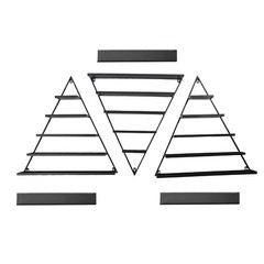 5 Tiers Metal Triangle Nail Polish Display Racks Black Wall-Mounting Shelf Kit
