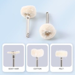 5Pcs/Pack Dental Goat Hair Polishing Brush Buffing Wheel 2.35mm for Rotary Tools