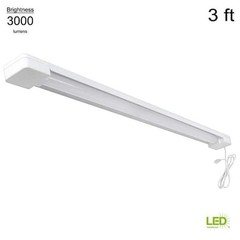 Commercial Electric 3ft LED Shop Light 3000 Lumens 4000K Plug-In 2-Pack