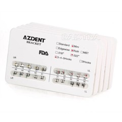 50 Packs AZDENT Dental Orthodontic Bracket Braces Mini Roth Slot.022 Hooks 3-4-5