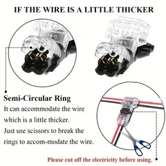 10/20PCS T-Tap 2-Pin Wire Connectors 22-18 AWG Quick Splice Low Voltage
