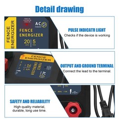 Electric Fence Charger, 5 Mile Plug in Electric Fence Energizer, for Preventi…