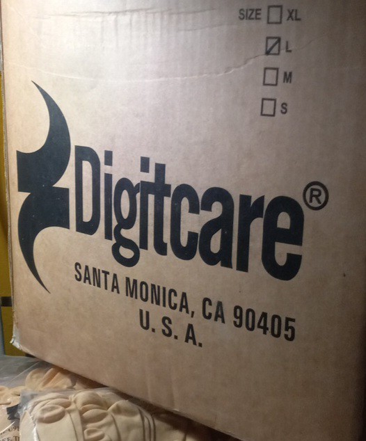 Digitcare ICU911-T Powder-Free Textured Latex Exam Gloves Large Medical Use