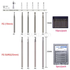 1-10 Packs Dental Carbide Burs For High Speed Handpiece FG 1 2 3 4 330 7901 7408
