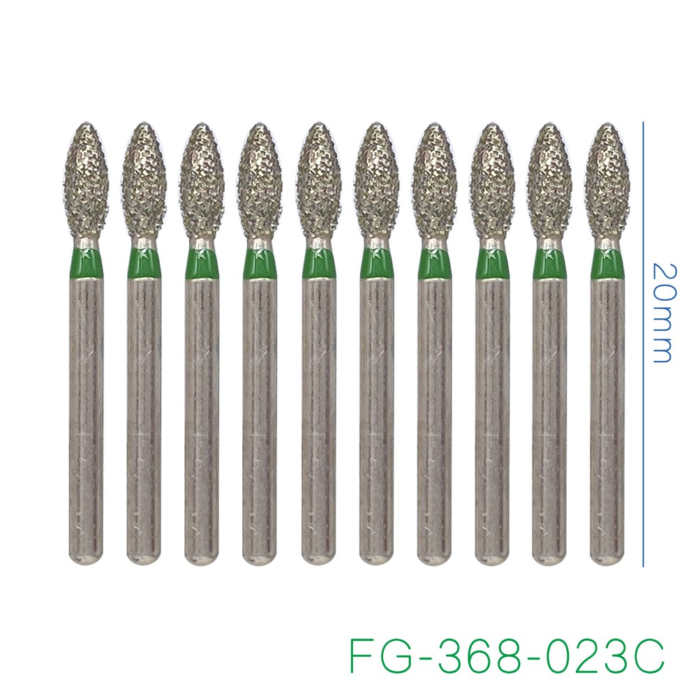 10Pcs Dental Diamond Burs FG Pointed Football 368/023C Coarse Grit High Speed