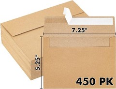 450 Invitation Envelopes Brown Kraft A7 5.25″ x 7.25 for 5×7 Photo Wedding Card