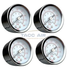 4 Pack 200 PSI Pressure Gauge Back Mount 1/8″ NPT 1.5″ Face Air, Water, Oil, Gas
