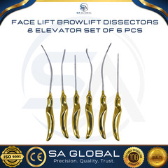 Face lift browlift dissectors & elevator set of 6 pcs- 1 set plastic surgery