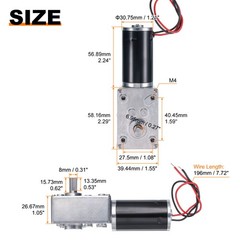 DC 12V High Torque Turbine Worm Geared Motor with 8mm Shaft 110RPM Geared Motor