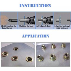 320PCs SAE Rivet Nut Kit For Rivnut Tool Nut Setter Thread Setting Nutsert Gun