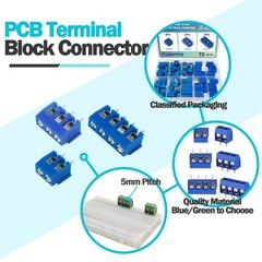 72PCS 5mm/0.2inch Pitch PCB Mount Screw Terminal Block Connector 2Pin 3Pin 4Pin