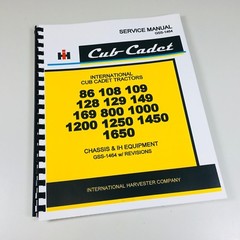 International Cub Cadet 86 108 109 128 129 149 Tractor Service Shop Manual