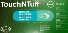 TouchNTuff Powder-Free Chemical Resistant Nitrile Gloves LARGE by Medicos Club