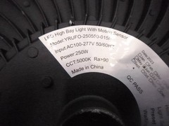 UFO LED High Bay Light 250W AC100-277V 50/60HZ With Motion Sensor