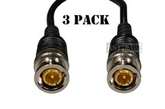 3-pack BNC Jumper Patch Cable Coaxial [3 ft] Gold-Plated 50 ohm (#990-010Q3)