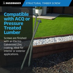 10″ Structural Timber Screws – Countersunk (Hex Head) – Sandbaggy