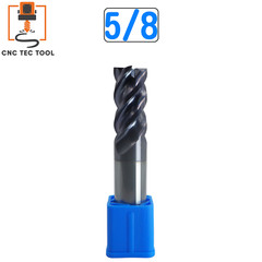 1 PCS 5/8″ 4 Flutes Square 45° Helix Carbide End Mill Bits AlTiCrN Coated HRC 50
