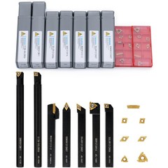 21 PCS Kit,Indexable Lathe Turning Tool,1/2″ 12mm Shank,7Pcs Metal 0.5 inches
