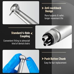 eLabPal 10*High Dental Speed Handpiece Push Button 4 Hole Fit NSK Pana Max Style