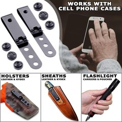 HolsterSmith Universal Metal Belt Clip for Holster Making – (Model 5) – (3-Ho…