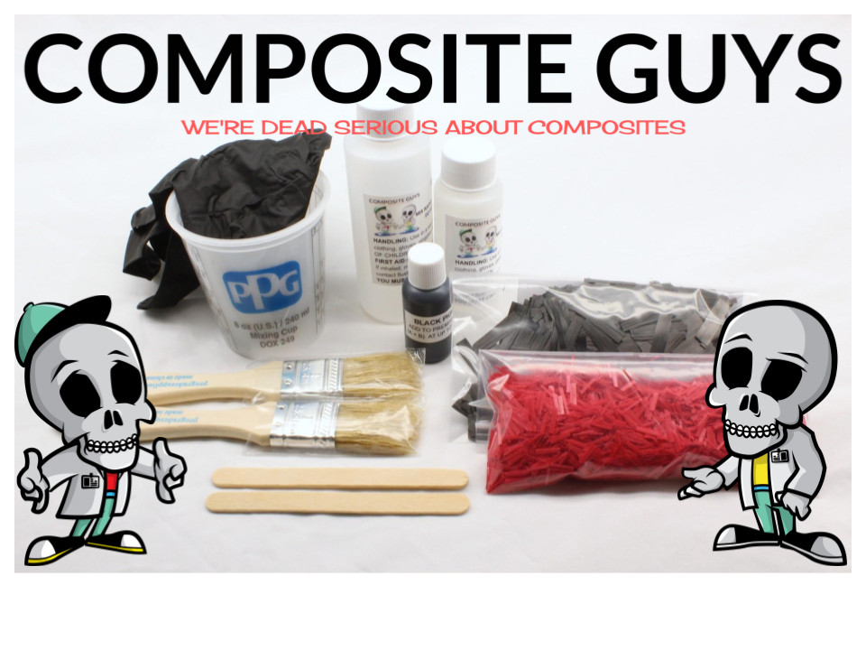 DIY CHOPPED CARBON FIBER KIT WITH REAL CARBON FIBER WITH RED FIBERGLASS
