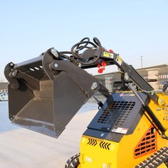24HP Mini Skid Steer Loader Tracked 3-Pumps Engine w/ Bucket, Fork, Grapple